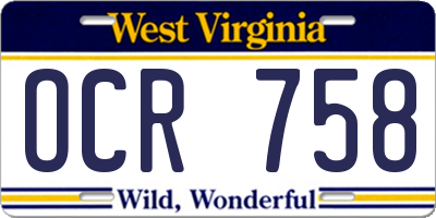 WV license plate OCR758