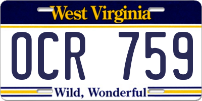 WV license plate OCR759