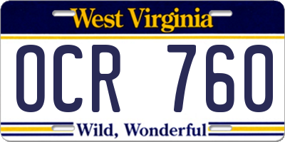 WV license plate OCR760