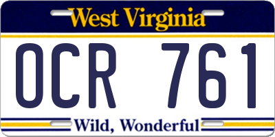 WV license plate OCR761