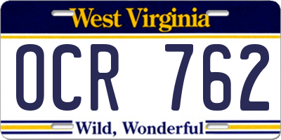 WV license plate OCR762