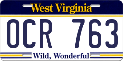 WV license plate OCR763