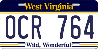 WV license plate OCR764