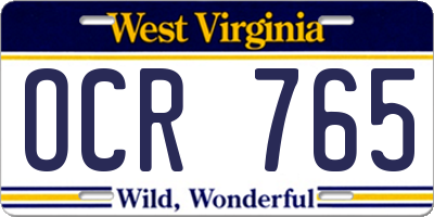 WV license plate OCR765