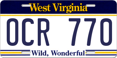 WV license plate OCR770