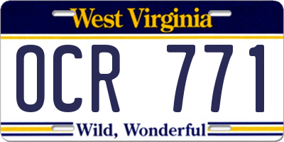 WV license plate OCR771