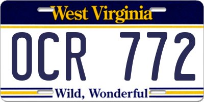 WV license plate OCR772
