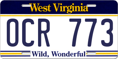 WV license plate OCR773
