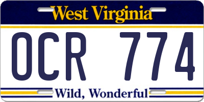 WV license plate OCR774
