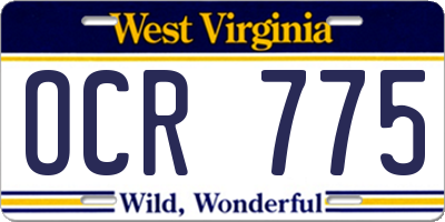 WV license plate OCR775