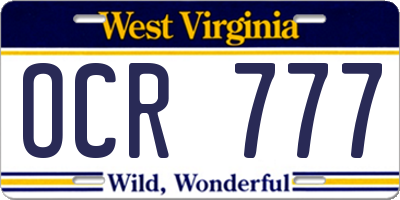 WV license plate OCR777