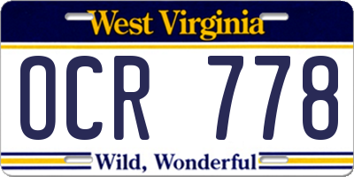 WV license plate OCR778