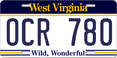 WV license plate OCR780