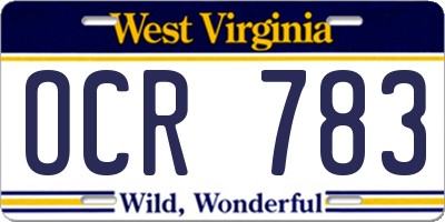 WV license plate OCR783