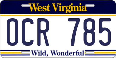 WV license plate OCR785