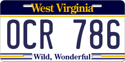 WV license plate OCR786