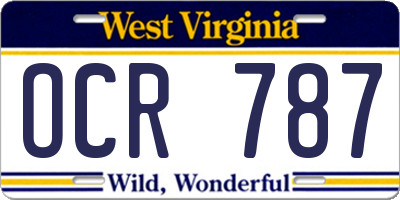 WV license plate OCR787