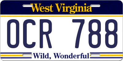 WV license plate OCR788