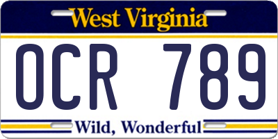 WV license plate OCR789