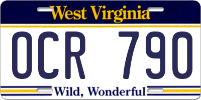 WV license plate OCR790