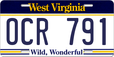 WV license plate OCR791