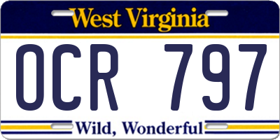 WV license plate OCR797