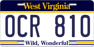 WV license plate OCR810