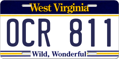 WV license plate OCR811