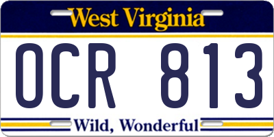 WV license plate OCR813