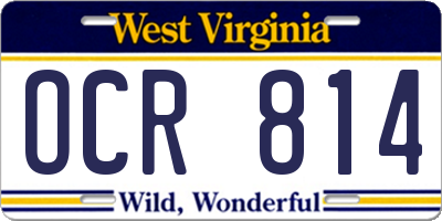 WV license plate OCR814