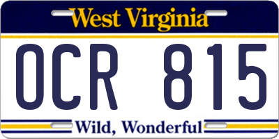 WV license plate OCR815