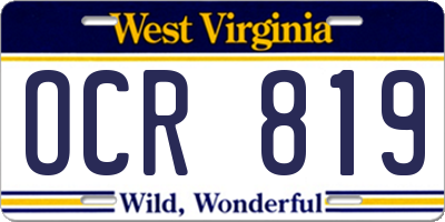 WV license plate OCR819