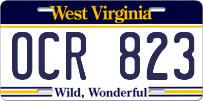 WV license plate OCR823