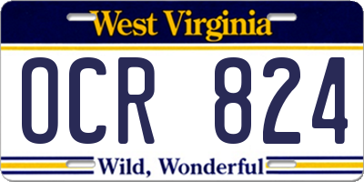 WV license plate OCR824