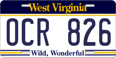 WV license plate OCR826