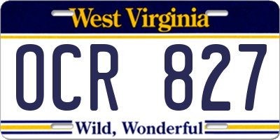 WV license plate OCR827