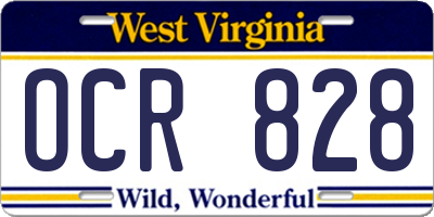WV license plate OCR828