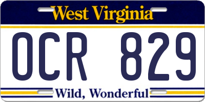 WV license plate OCR829