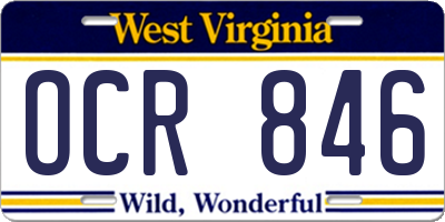 WV license plate OCR846