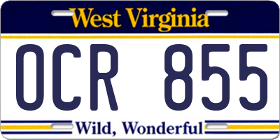 WV license plate OCR855