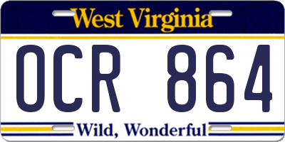 WV license plate OCR864
