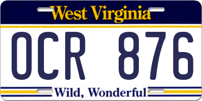 WV license plate OCR876