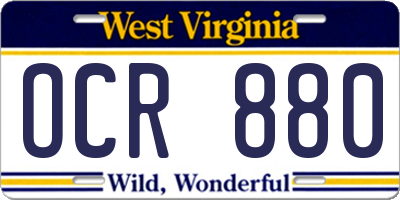 WV license plate OCR880