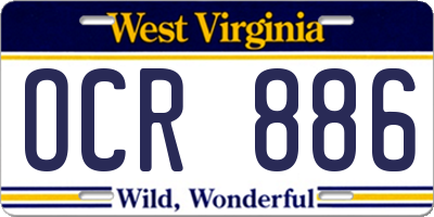 WV license plate OCR886