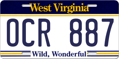 WV license plate OCR887