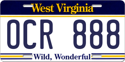 WV license plate OCR888