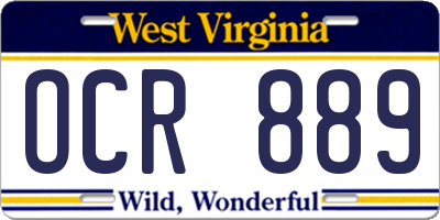 WV license plate OCR889