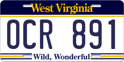WV license plate OCR891
