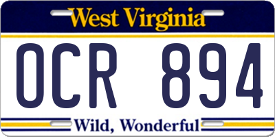 WV license plate OCR894