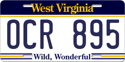 WV license plate OCR895